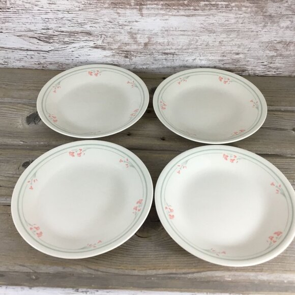 Corelle Summer Blossom Beige 6 3/4" Bread Plates Set Of 4 Floral Pattern Vintage - Picture 2 of 16